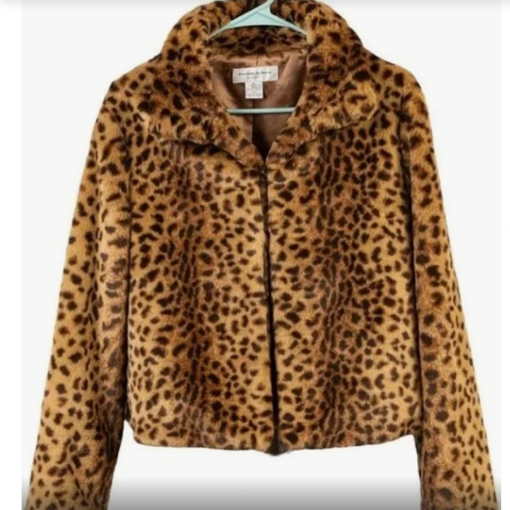 Preston & York Faux Fur Leopard Print Jacket